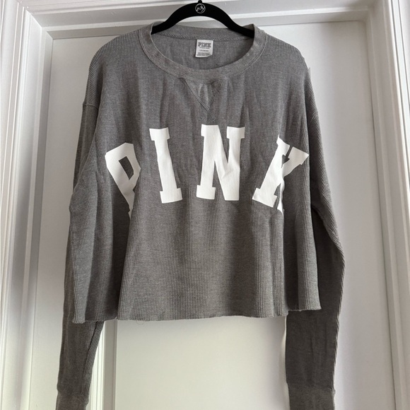 PINK Victoria's Secret Gray Sweatshirt with White Logo - Picture 1 of 1